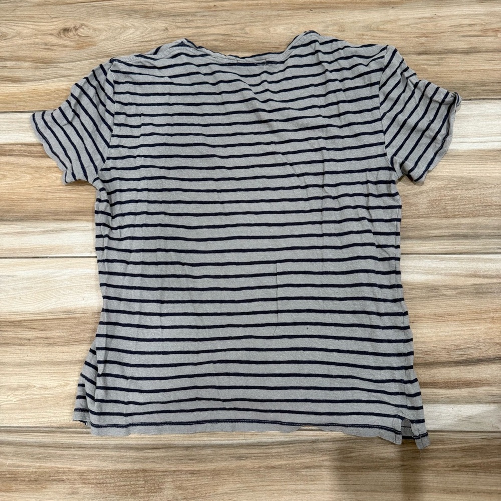 Vince Gray and Black Striped Short Sleeve Tee - Picture 2 of 4
